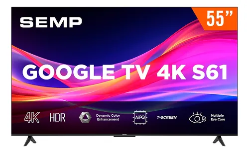 Smart Tv Google Tv Led 55 Ultra Hd 4k Semp 55s61 Bluetooth
