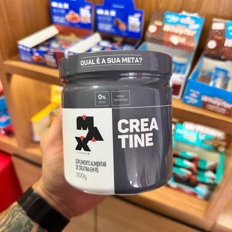 Creatina Max Titanium Monohidratada em Pó Pote 300g Creatina Po Sem Sabor