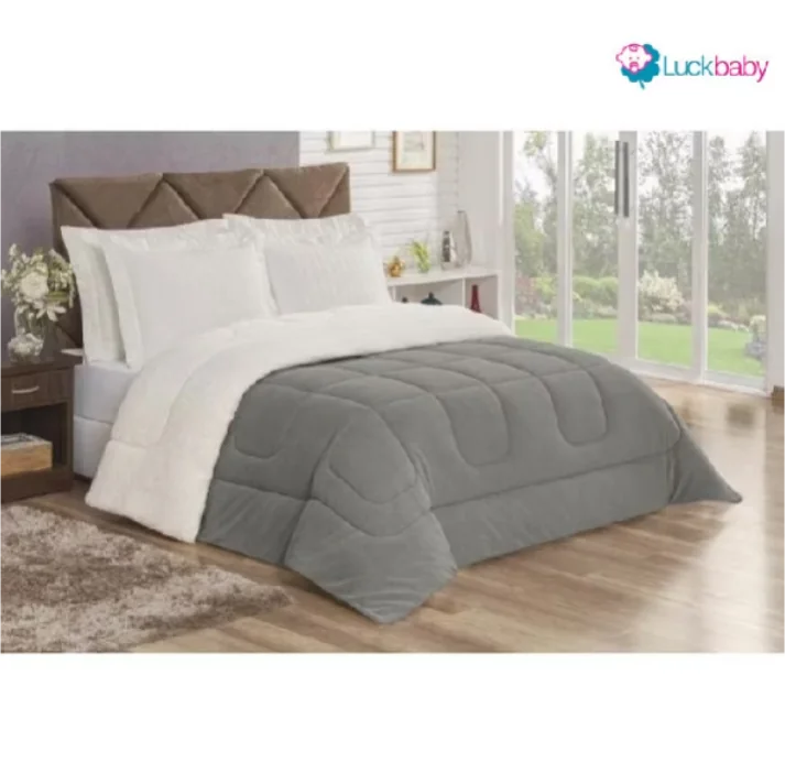 Coberdrom Casal Queen Sherpa Edredrom Pele de Carneiro 2,40m x 2,20m