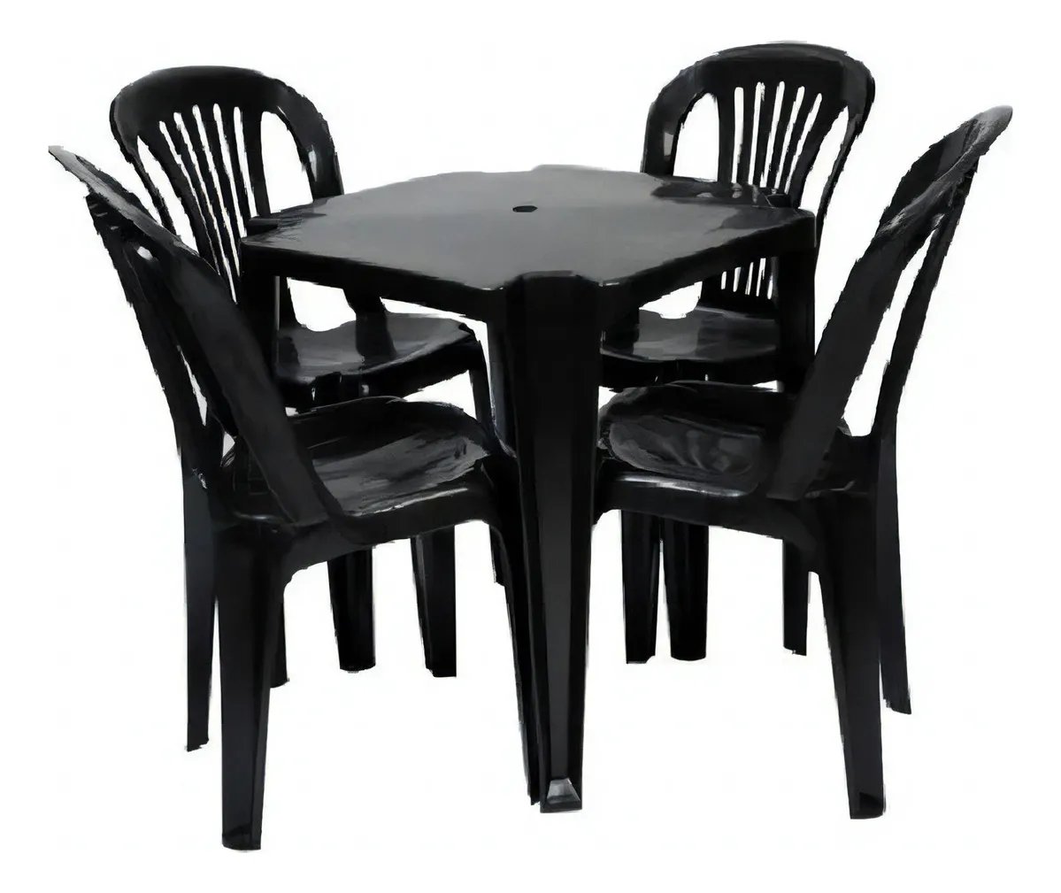 Jr Plasticos kit mesa monobloco com 4 cadeiras bistrô gold suporta até 182kg cor preto
