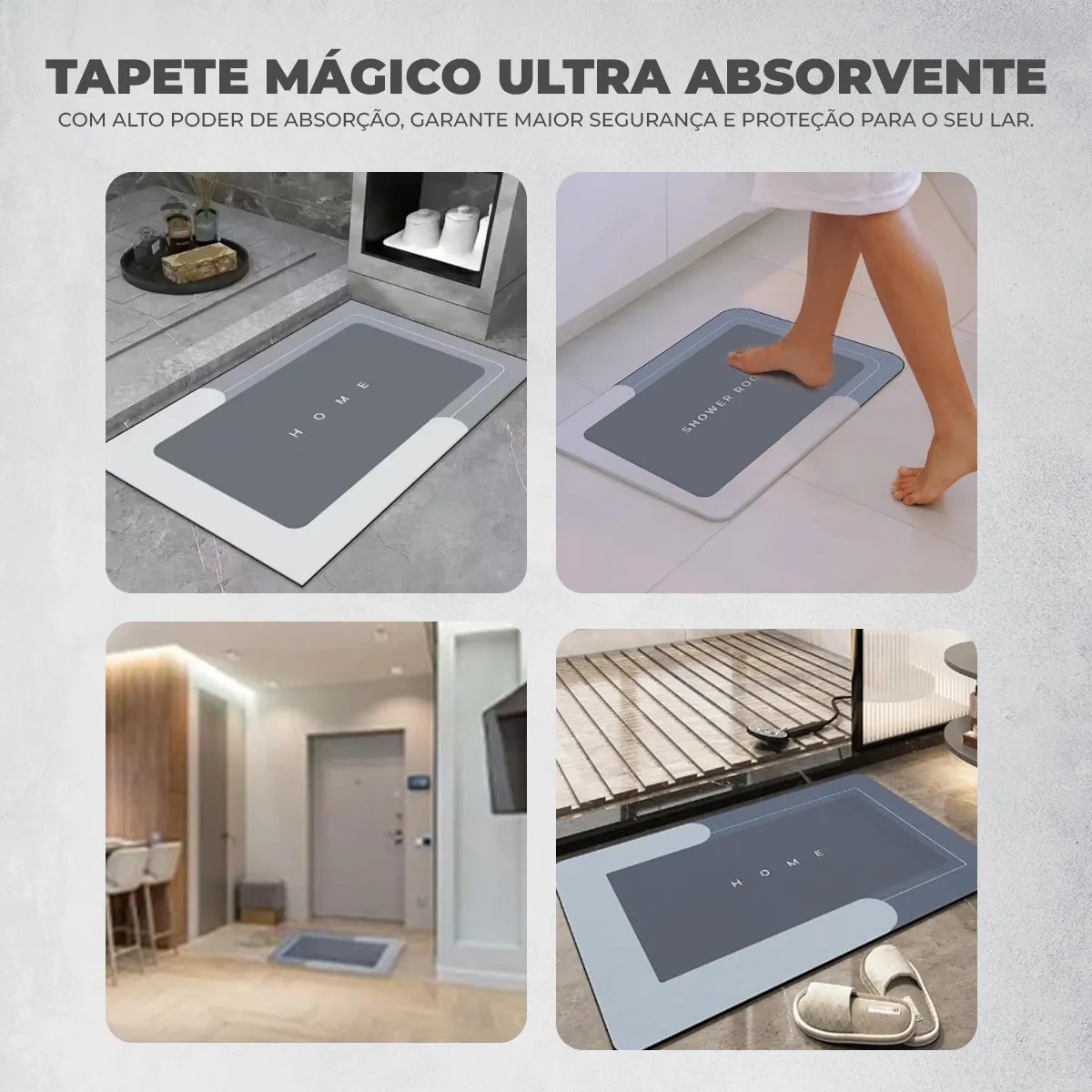 Kit 2 Tapetes Antiderrapante Magico Absorvente Banheiro