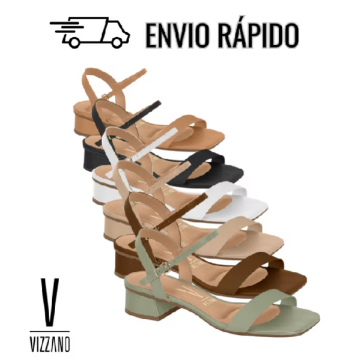 Sandália Feminina Vizzano Original Casual Confortável Salto Baixo Meia Estação Casual Dia a Dia