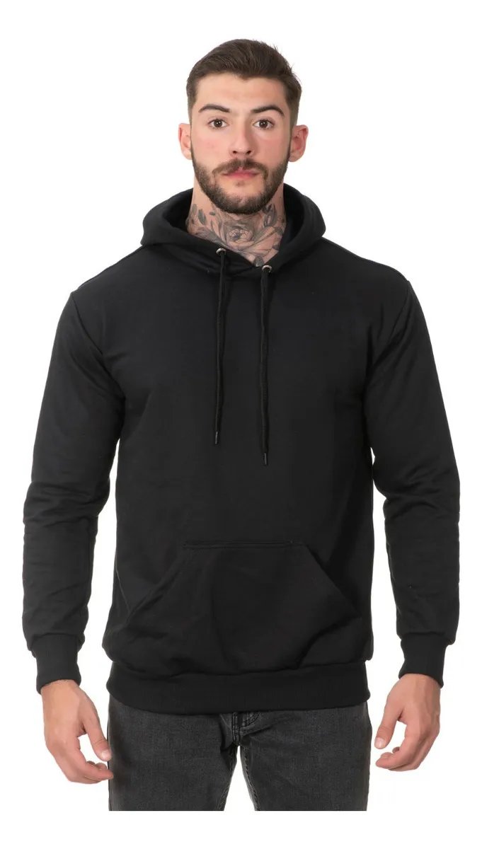 Moletom Liso Masculino Flanelado Blusa De Frio Com Capuz