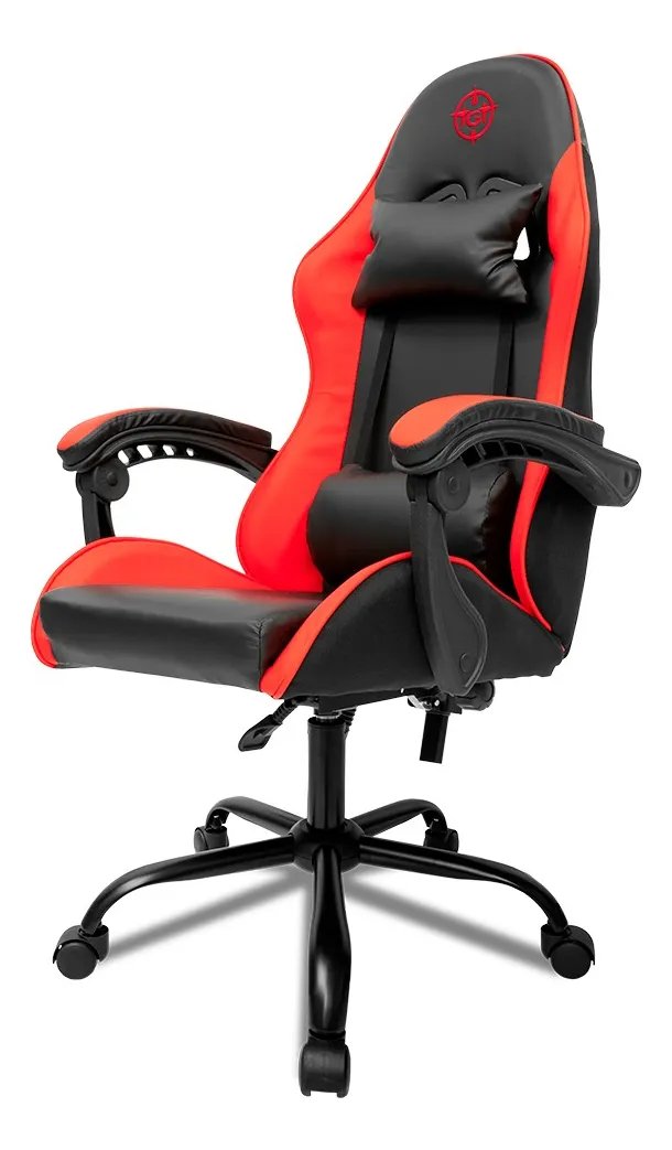 Cadeira de escritório TGT Heron TGT-HR gamer ergonômica vermelha com estofado de couro sintético