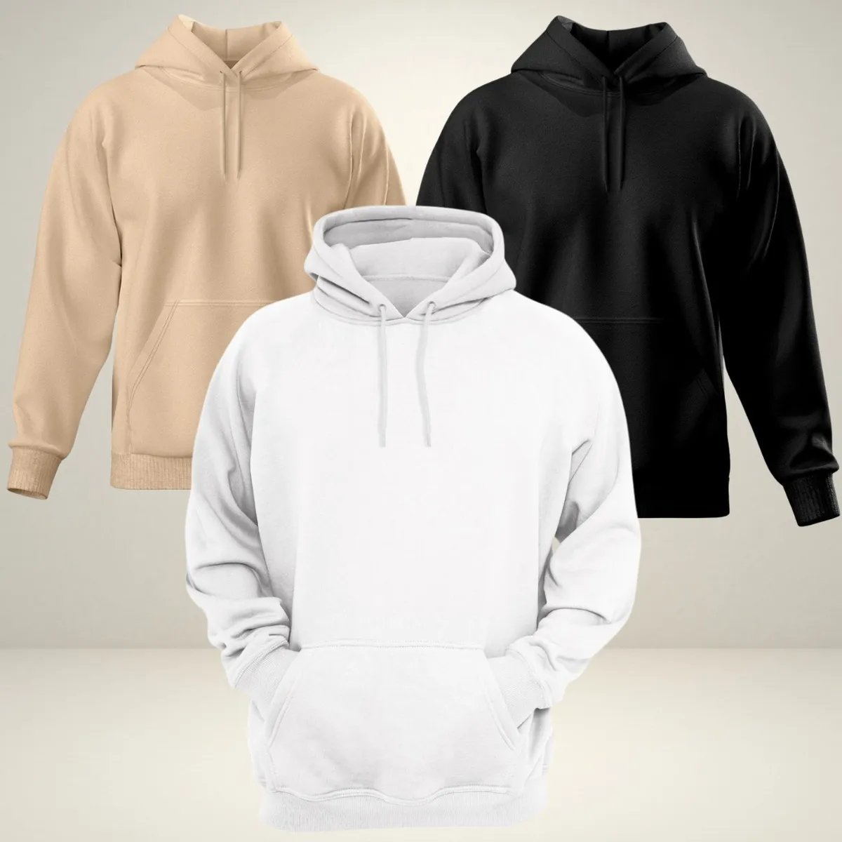 Kit 3 Moletom Blusa De Frio Agasalho Com Capuz Bem Quente