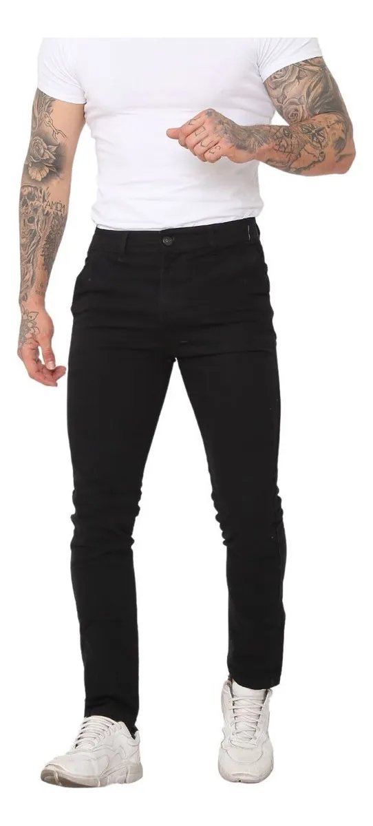 Calça De Sarja Masculina Bolso Faca/embutido C/ Lycra
