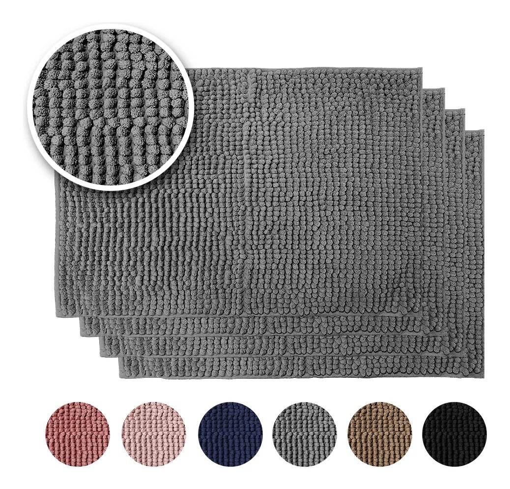 Kit 4 Tapetes De Banheiro 40x60 Antiderrapante Bolinha Macio