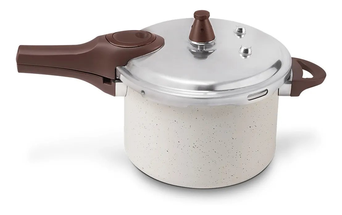 Brinox Pressure Panela de Pressão Revestimento Cerâmica Indução 4,2L cor Vanilla