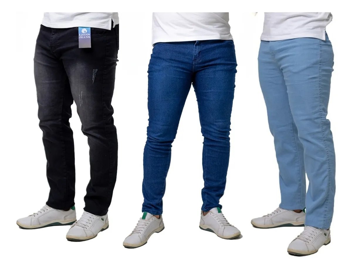 Kit 3 Calças Masculinas Jeans - Calça Jeans Slim Masculina