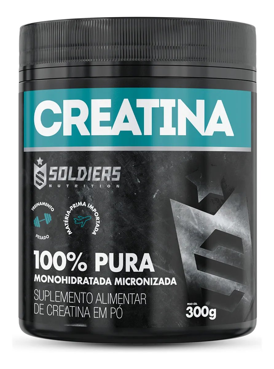 Creatina Monohidratada Pote 300g 100% Pura Soldiers Nutrition