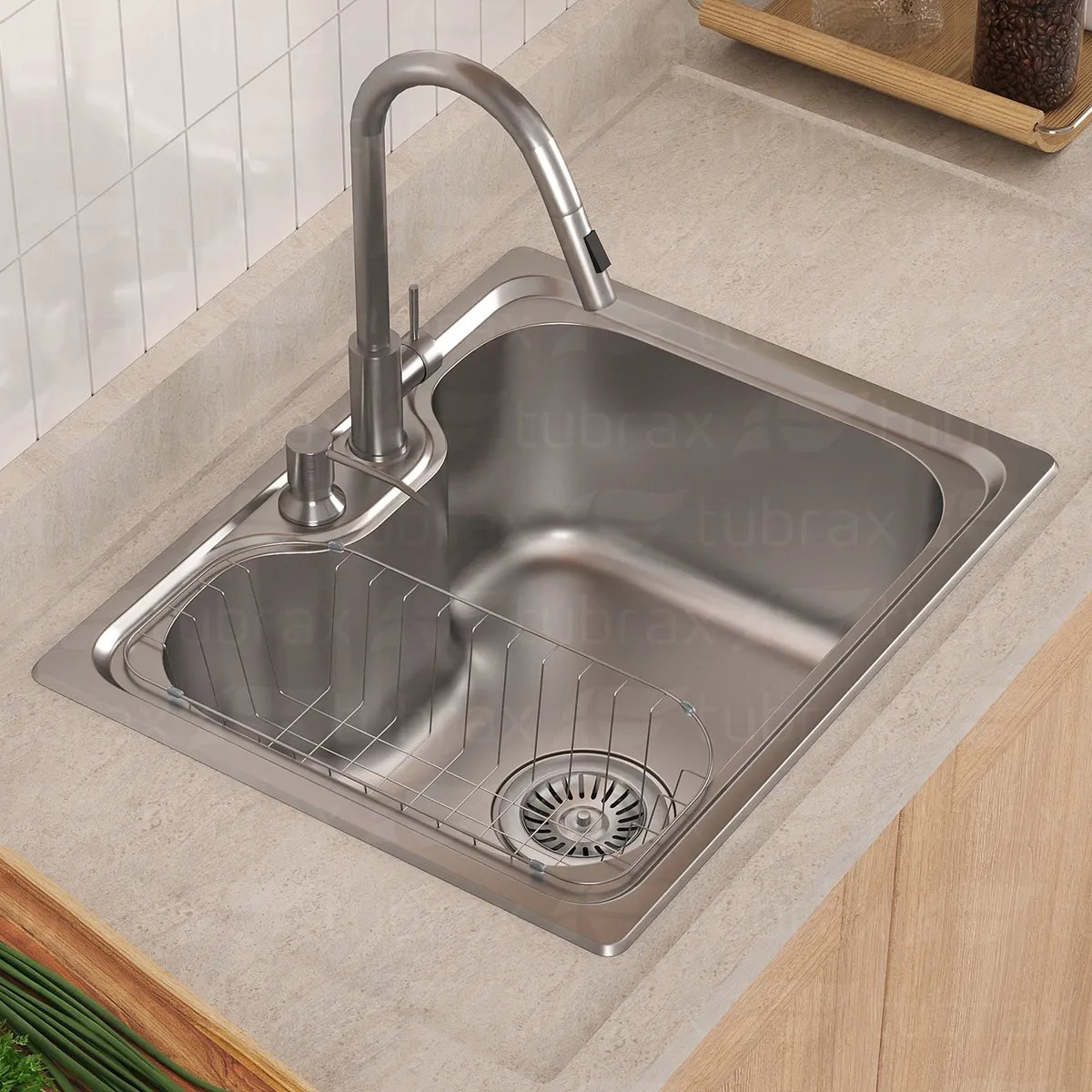 Cuba Pia Cozinha Gourmet Aço Inox 50x40 Tubrax C/ Acessórios