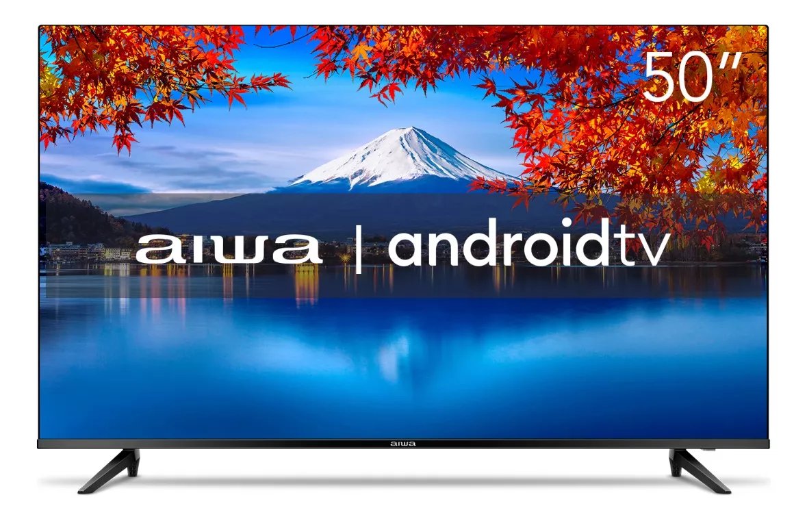 Smart TV AIWA 50” Android 4K Borda Ultrafina HDR10 Dolby Áudio