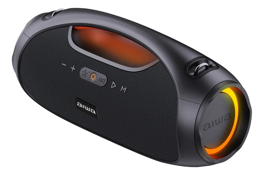 Alto-falante portátil Aiwa Boombox AWS244BT com bluetooth impermeável preto