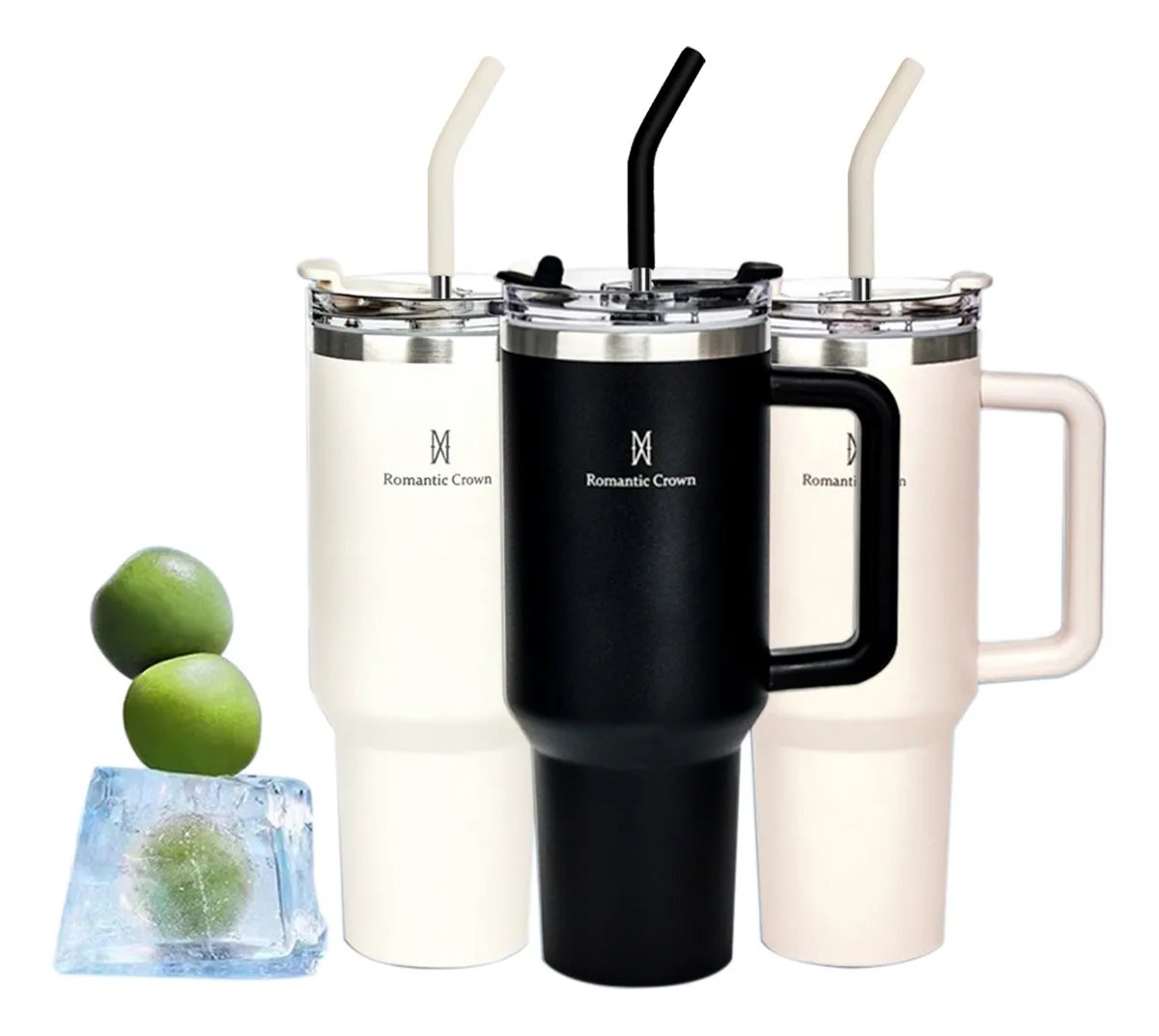 Copo Térmico Gigante 1,2l Inox Com Tampa E Inox Canudo