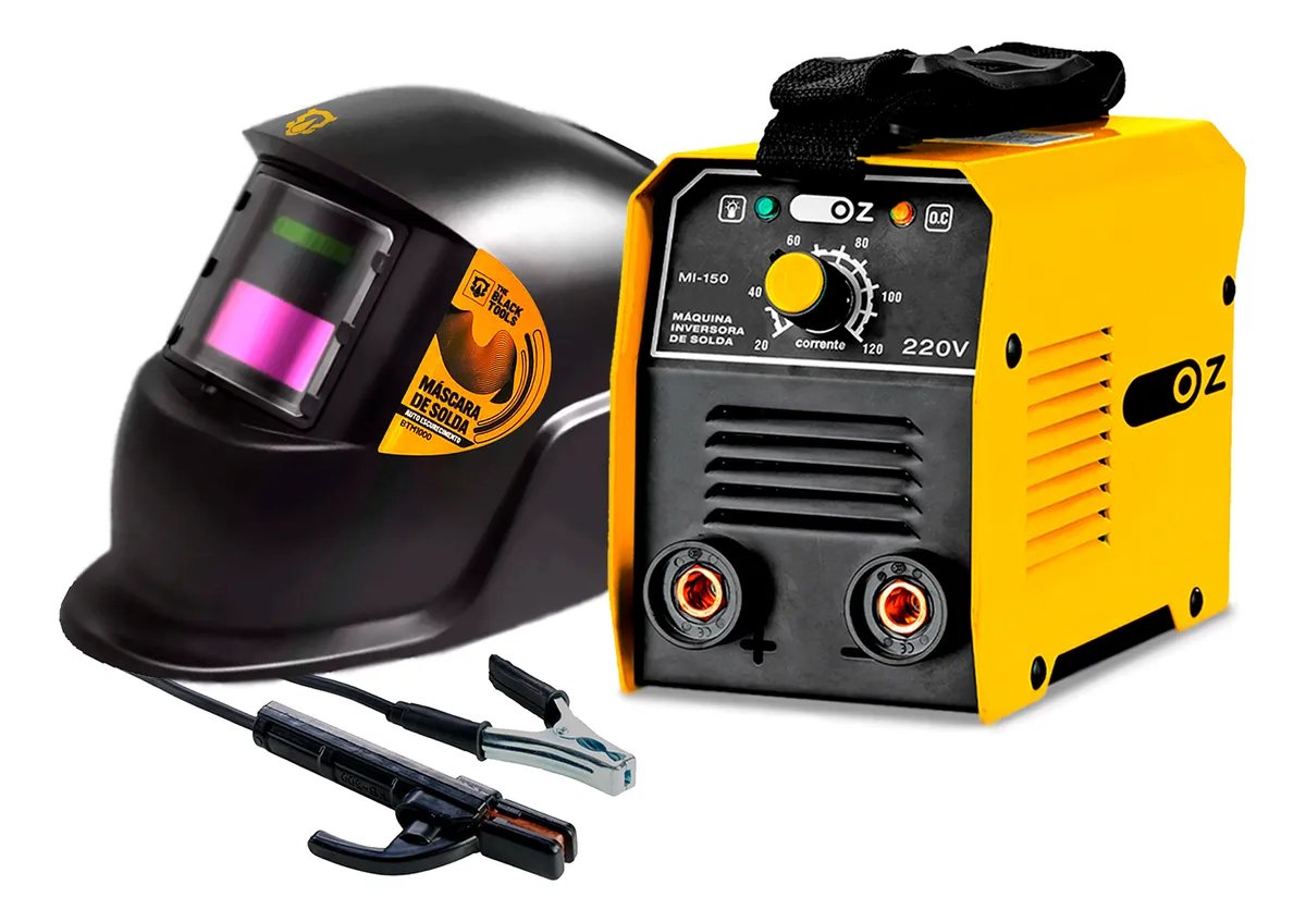 Maquina De Solda Inversora Eletrica Portátil Mma + Mascara