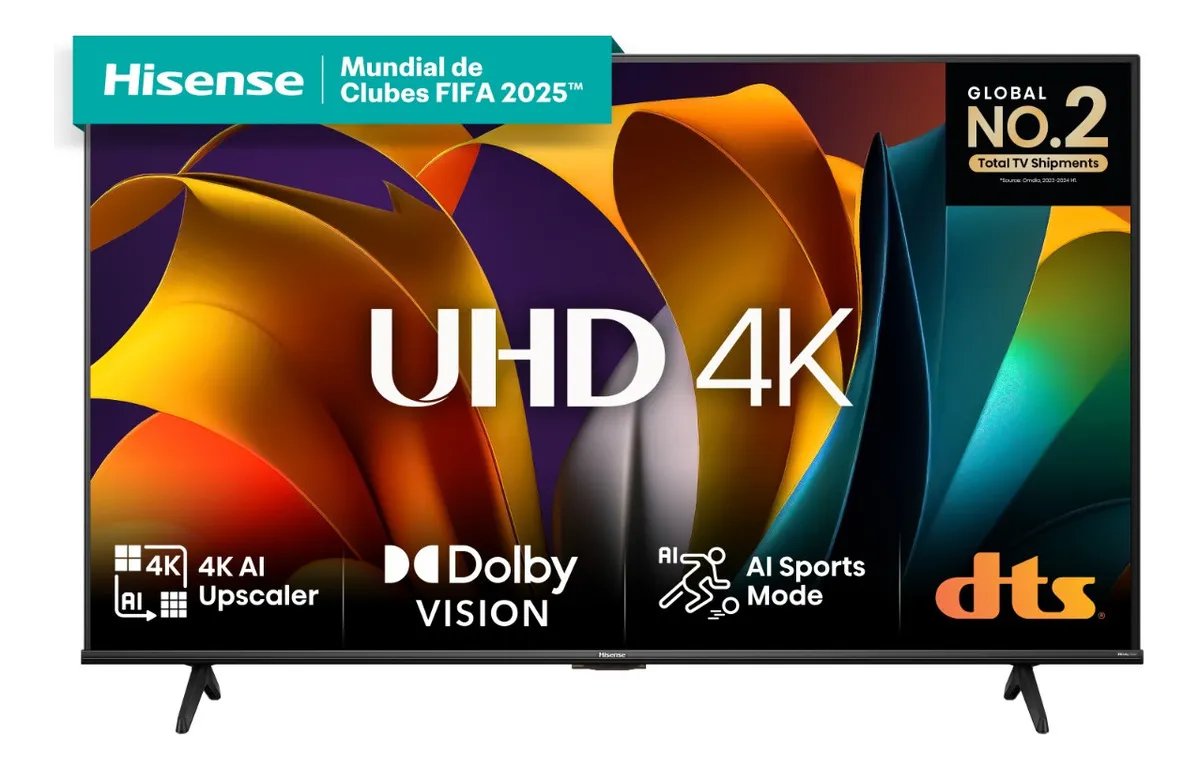 Hisense Smart Tv Uhd 4k Dled 50 Polegadas 50a6n Com Hdr10+ Dolby Vision Game Mode Controle Por Voz Alexa Built-in Airplay