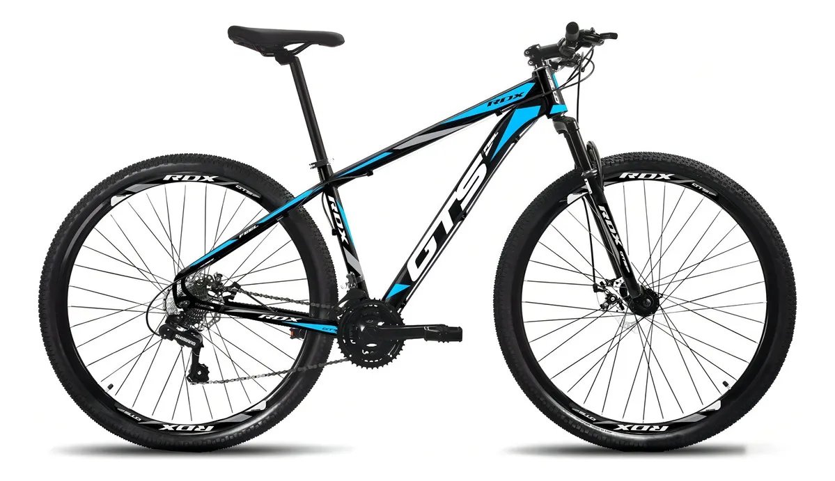 Bicicleta Aro 29 Gts Alumínio Rdx 24v Freio A Disco Cor Preto/azul Tamanho Do Quadro 17