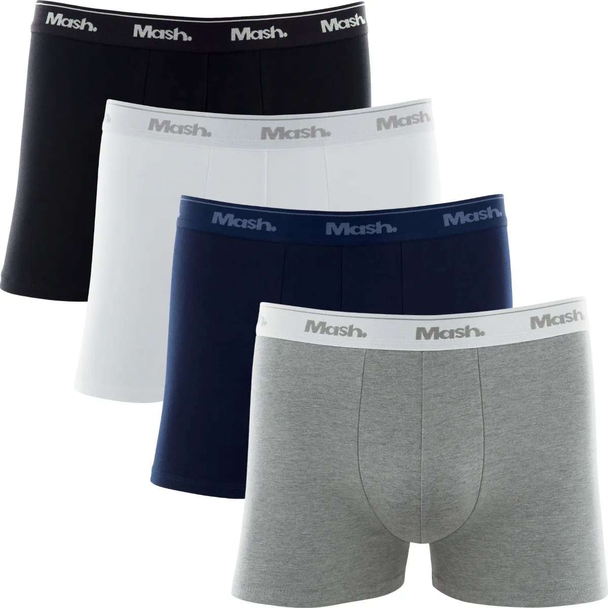 Kit 4 Cuecas Boxer Mash Box Algodão Cotton Original Com N