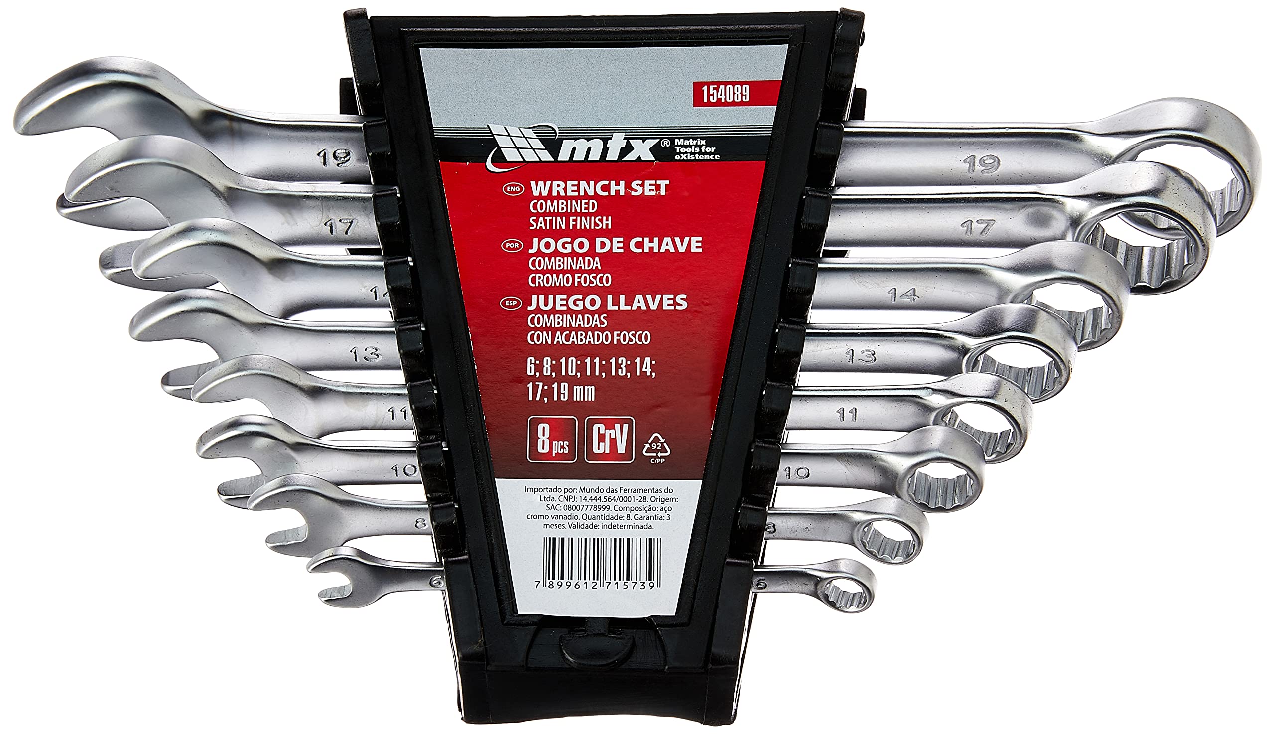 Jogo De Chaves Combinadas 6 A 19mm Com 8 Peças Mtx 154089