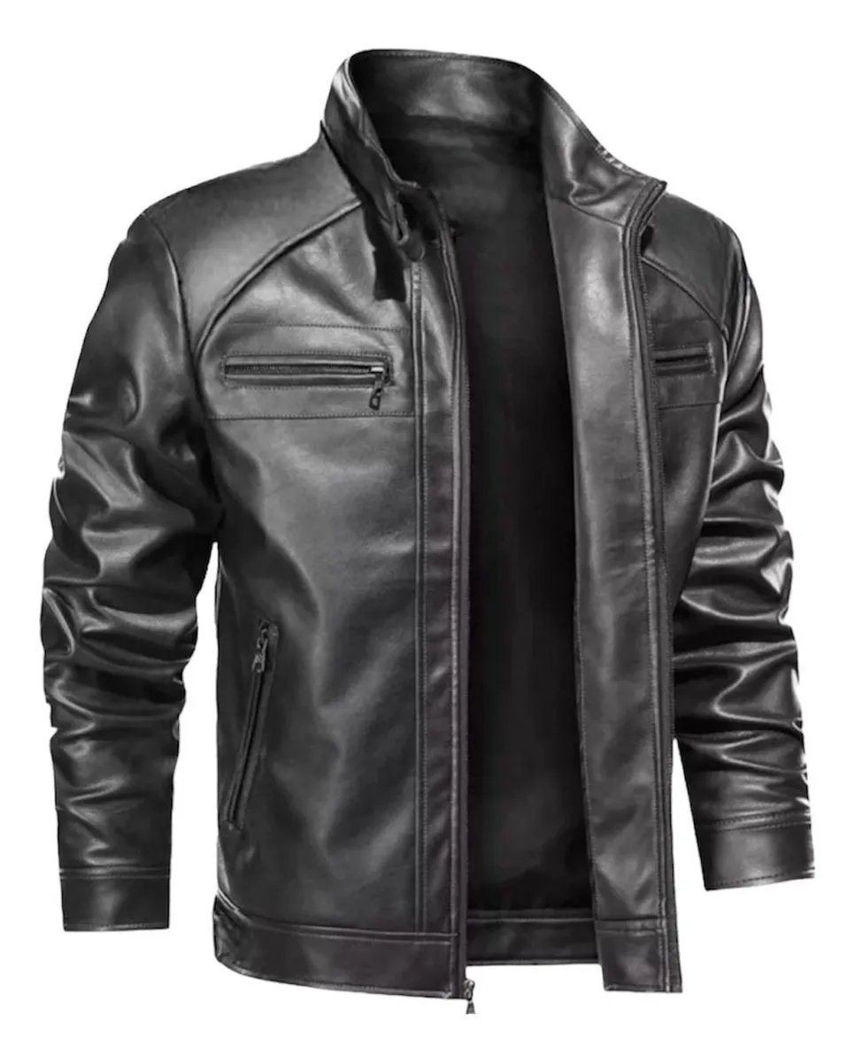 Jaqueta De Couro Masculino Slim