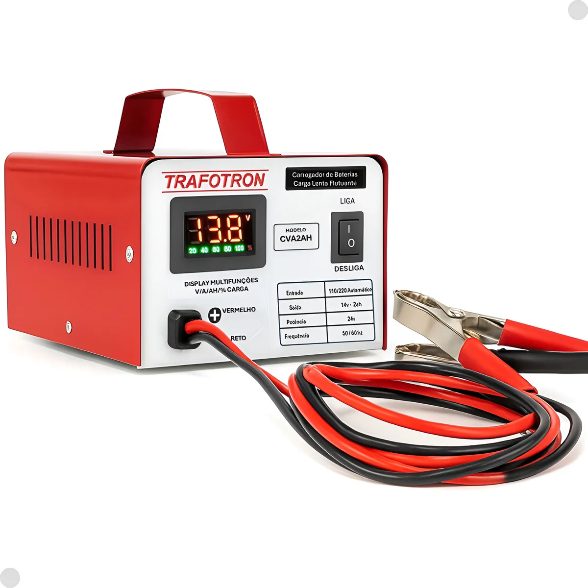 Carregador De Bateria 12v Carro Moto Cva2 Display Inteligent
