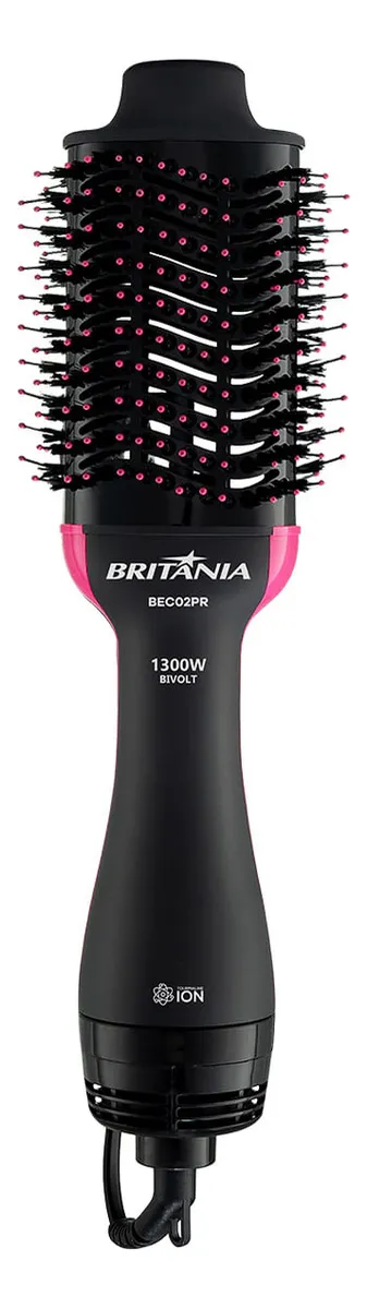 Britânia Escova Secadora Bec02pr 4 Em 1 1300w Cor Preto e Rosa