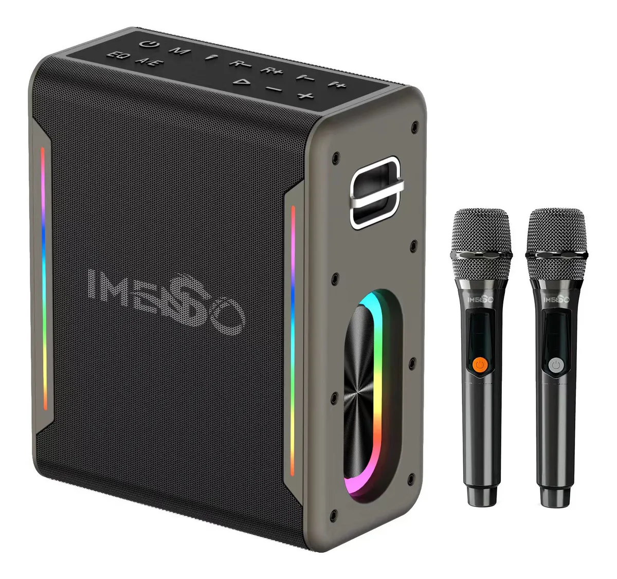 Caixa De Som Imenso X29 60w 6000mah Rgb Ipx4 C/ 2 Mic Cor Preto