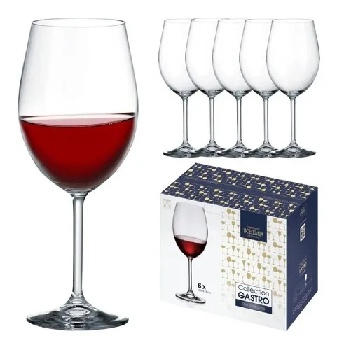 Jogo 6 Taças Cristal Titanium Vinho Tinto 580ml