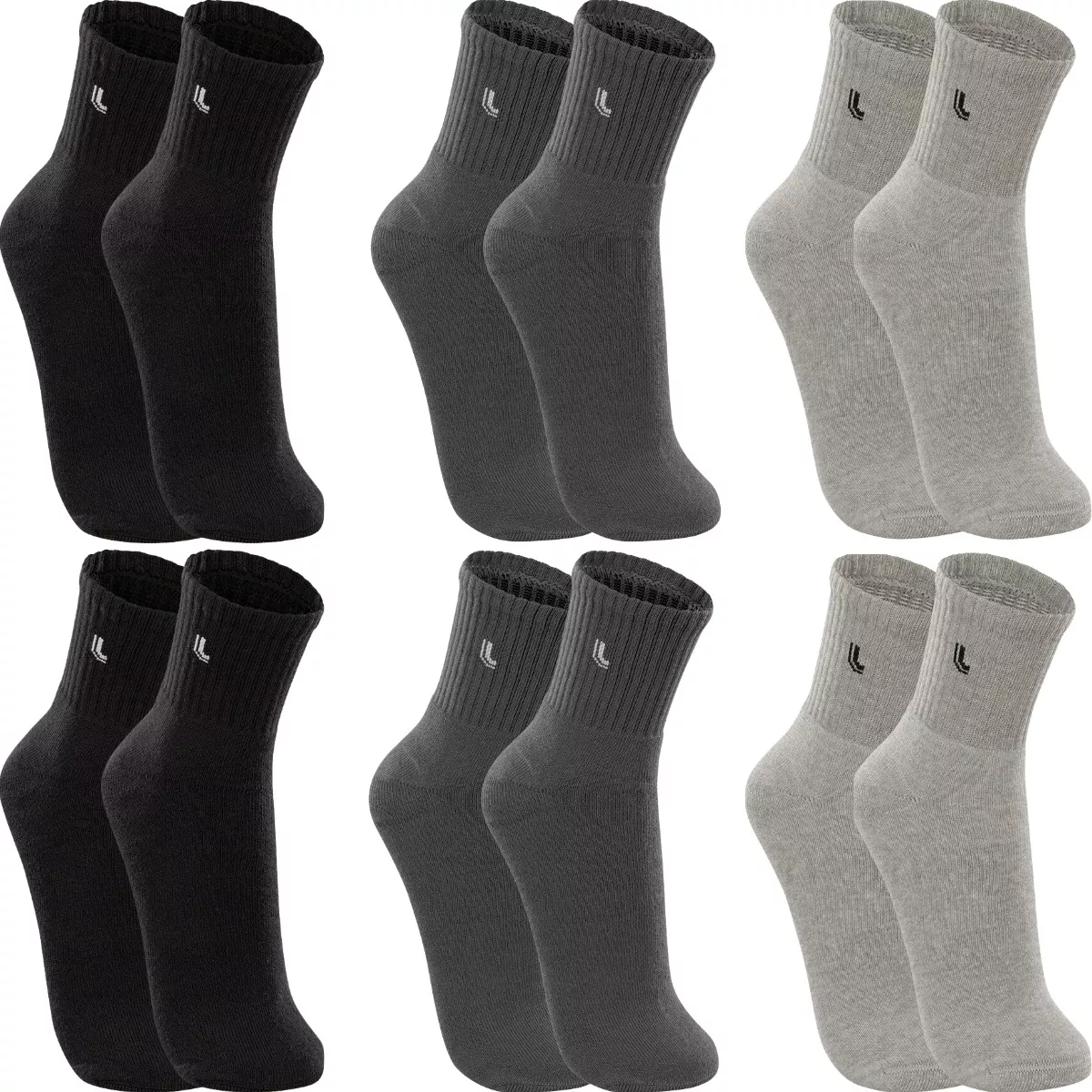 Kit 6 Pares Meias Lupo Cano Médio Alta Esportivas Academia