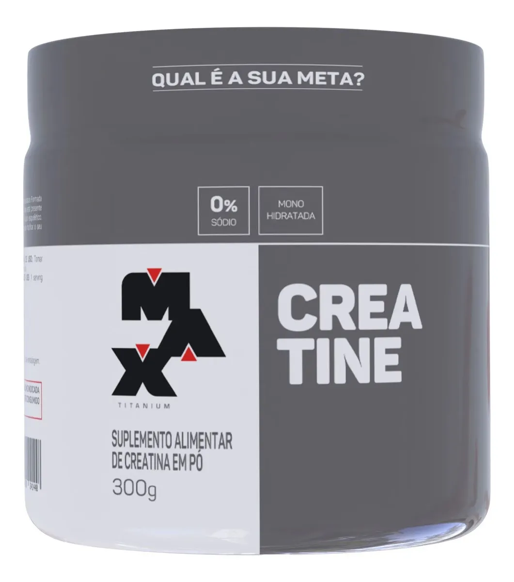 Creatina 300g Pura 100% Monohidratada Max Titanium Sabor Sem sabor