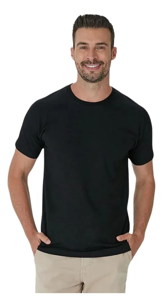 Camiseta Lisa Básica Masculina Malwee Algodão Gola Redonda