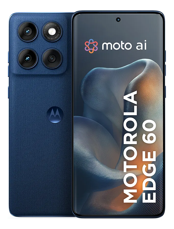 Smartphone Motorola Edge 60 5g - 512gb 24gb (12gb Ram+12gb Ram Boost) Tela Quad-curve Moto Ai 50mp Sony Camera Ultrarresistencia Militar Ip68 + Ip69 - Azul Marinho