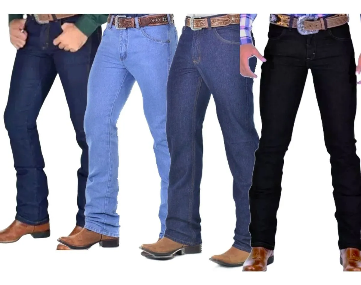 Kit 4 Calças Country Masculina Tradicional Com Elastano