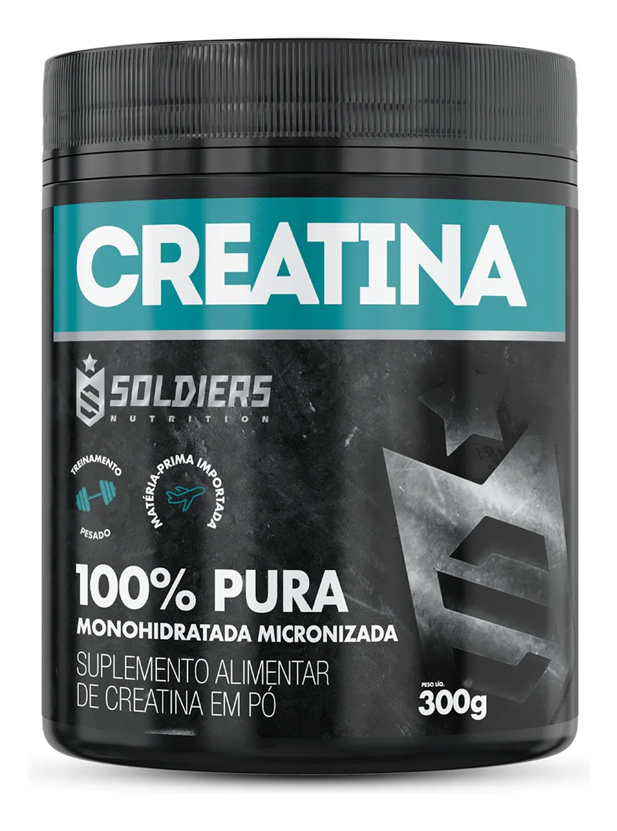 Creatina Monohidratada Pote 300g 100% Pura Soldiers Nutrition
