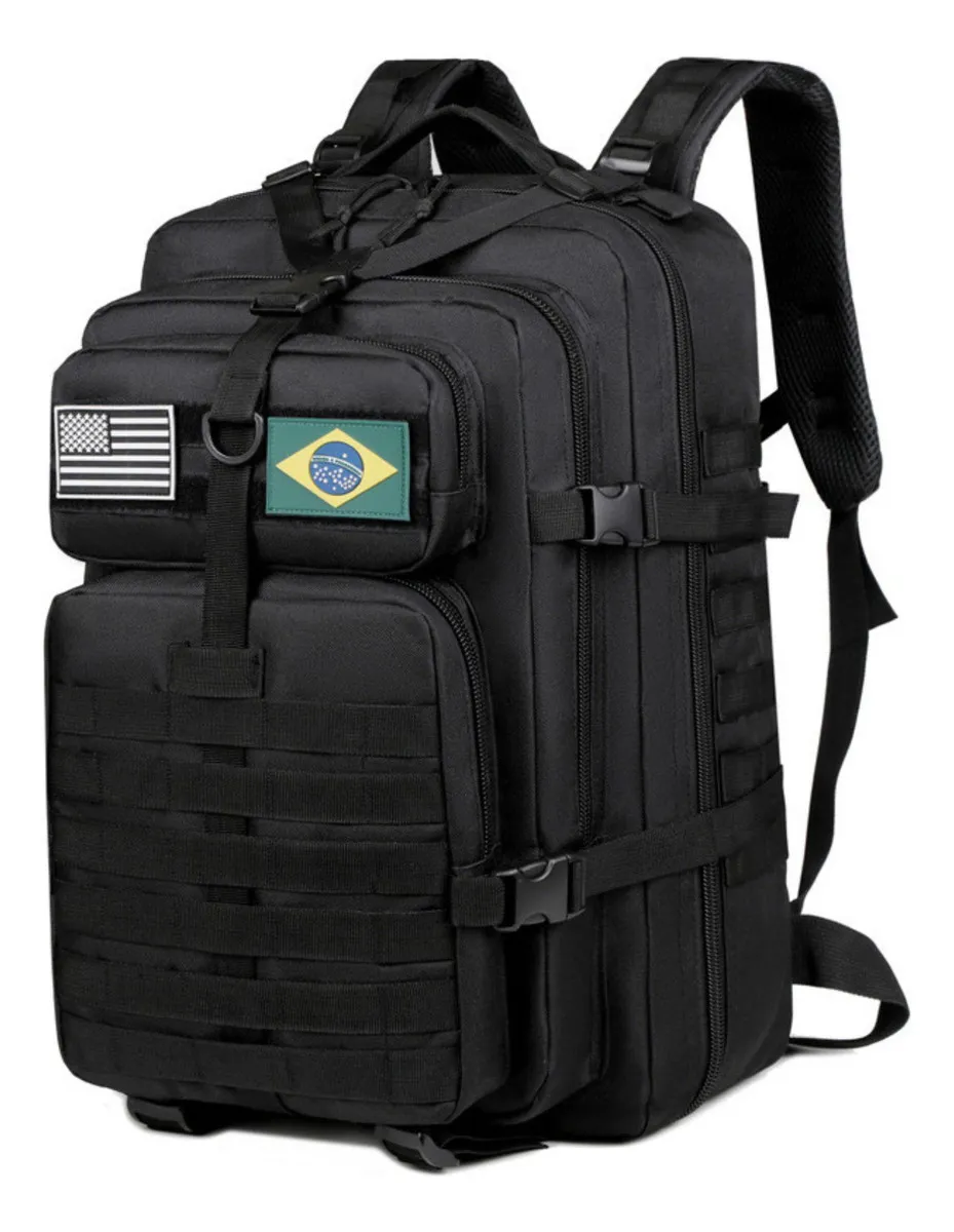 Xiaobang Mochila Tática Impermeável Militar Reforçada Grande 50litros Cor Preto Desenho Do Tecido Liso