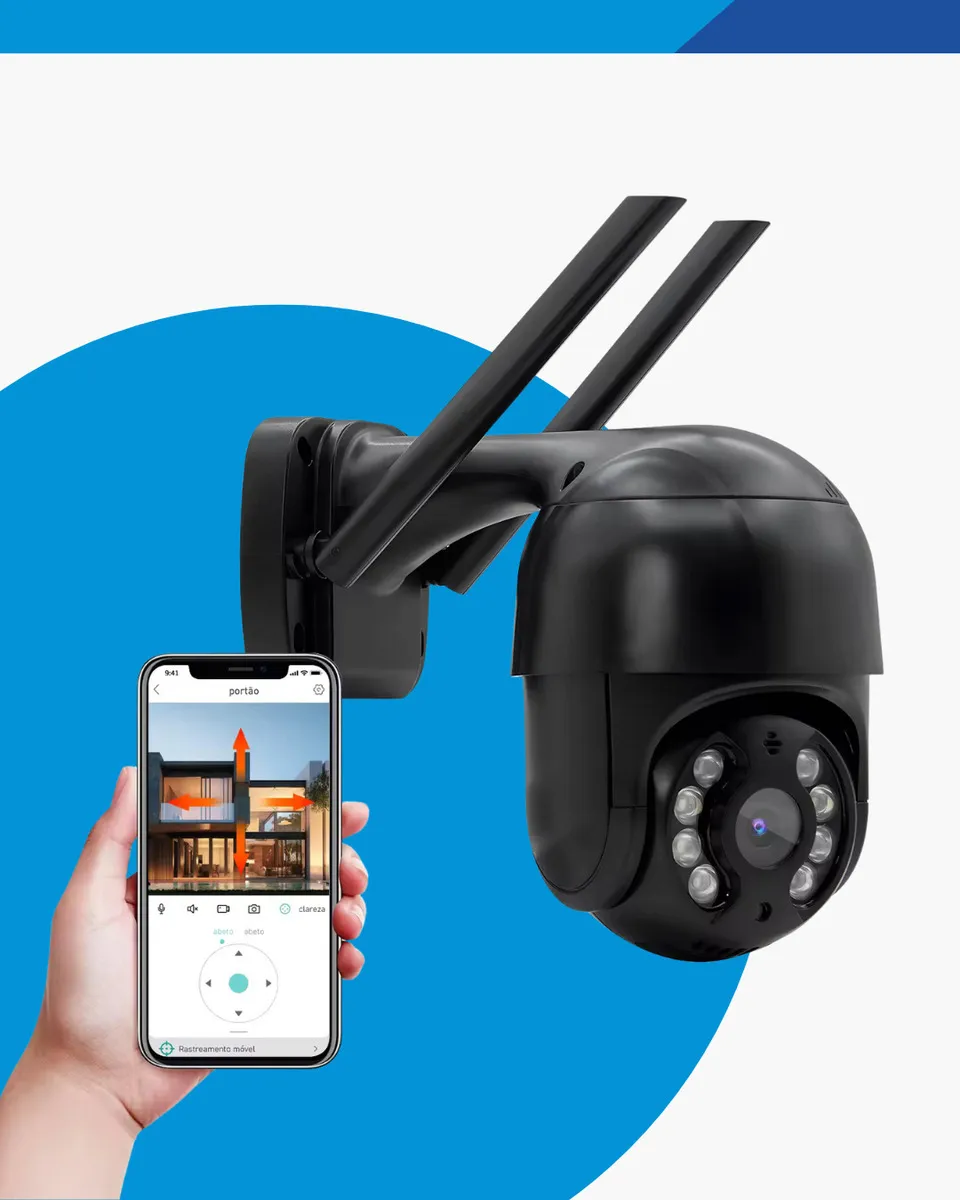 Câmera Ip Wi-fi Prova D'água Infravermelho Visão Noturna Interna Externa Hd Epsilon Eps-a8 Cor Preto
