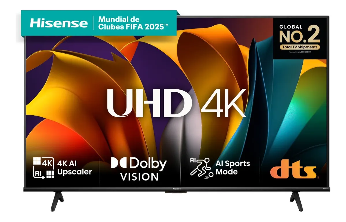 Hisense Smart Tv Uhd 4k Dled 50 Polegadas 50a6n Com Hdr10+ Dolby Vision Game Mode Controle Por Voz Alexa Built-in Airplay