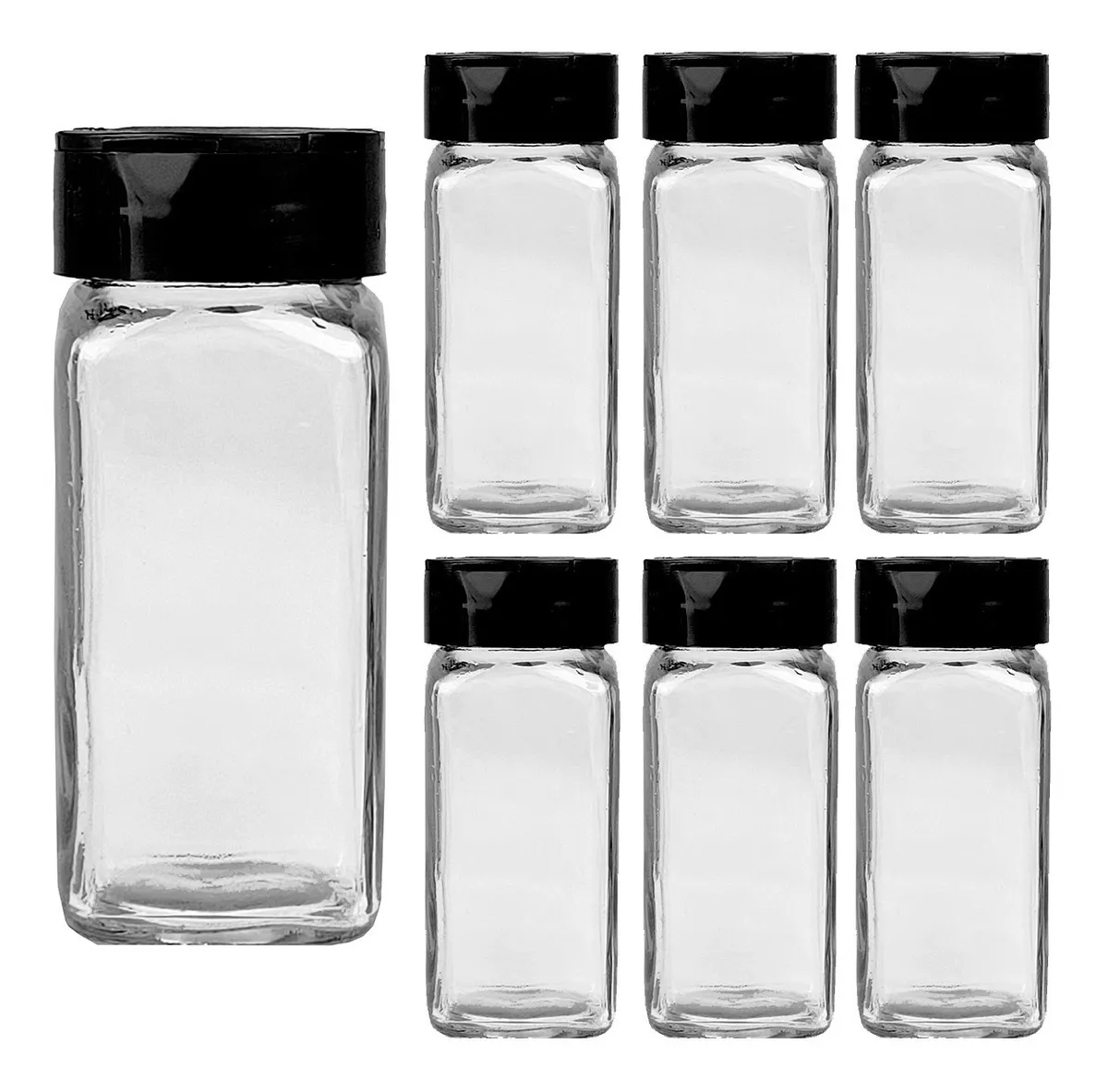 Kit 12 Pote Quadrado Unico Em Vidro 130ml P/tempero C/tampa