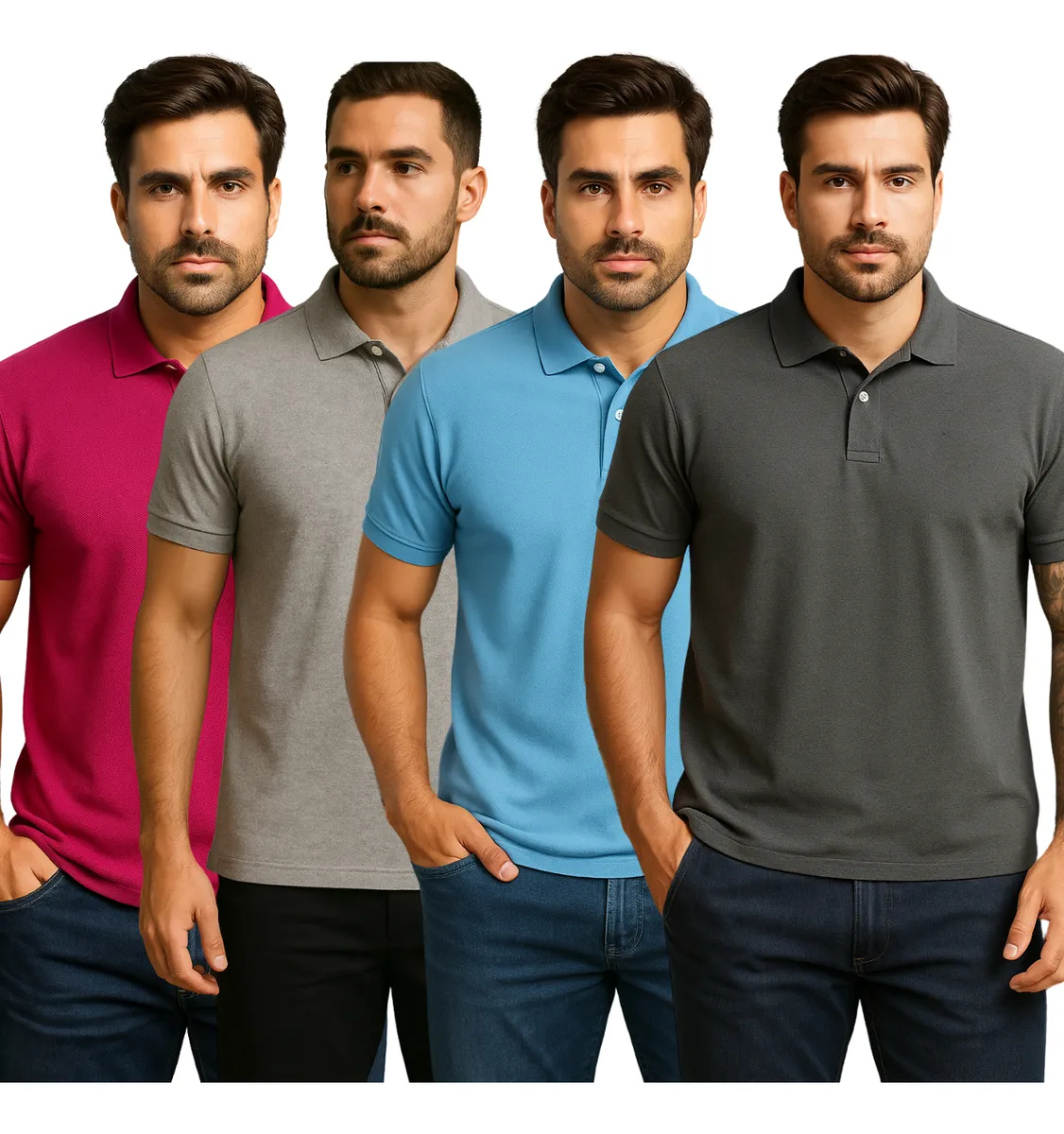 Kit 4 Camisas Polo Masculina Linha Exclusiva