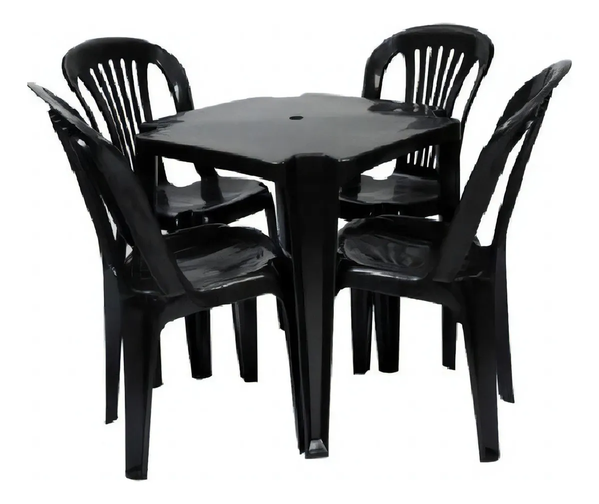 Jr Plasticos kit mesa monobloco com 4 cadeiras bistrô gold suporta até 182kg cor preto