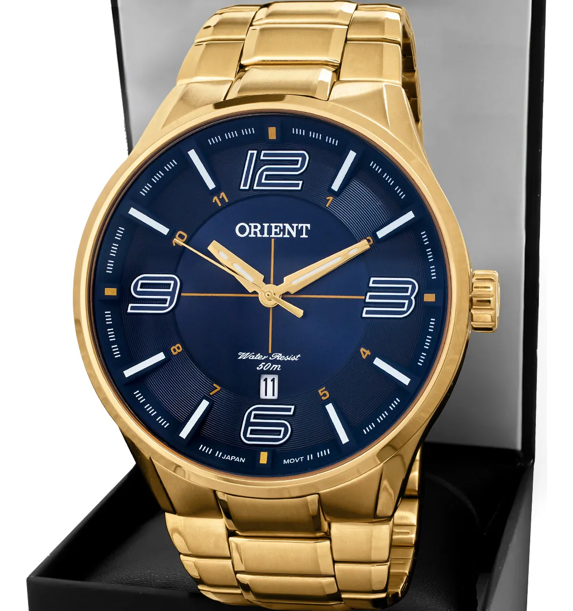 Relógio Orient Masculino Mgss1136 D2kx Azul Dourado
