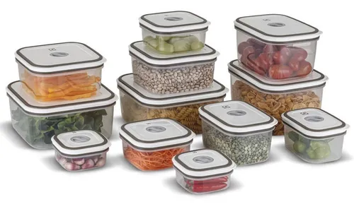 Kit Potes Herméticos Plásticos Cinza 12 Unidades Electrolux