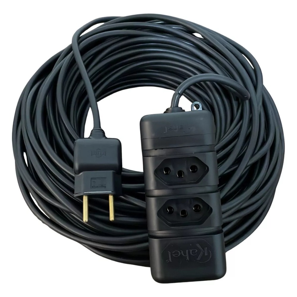 Extensão Elétrica 30 Metros Reforçada 10/20a Cabo Pp 2x1,0mm Preto MS Eletro Eletrônica