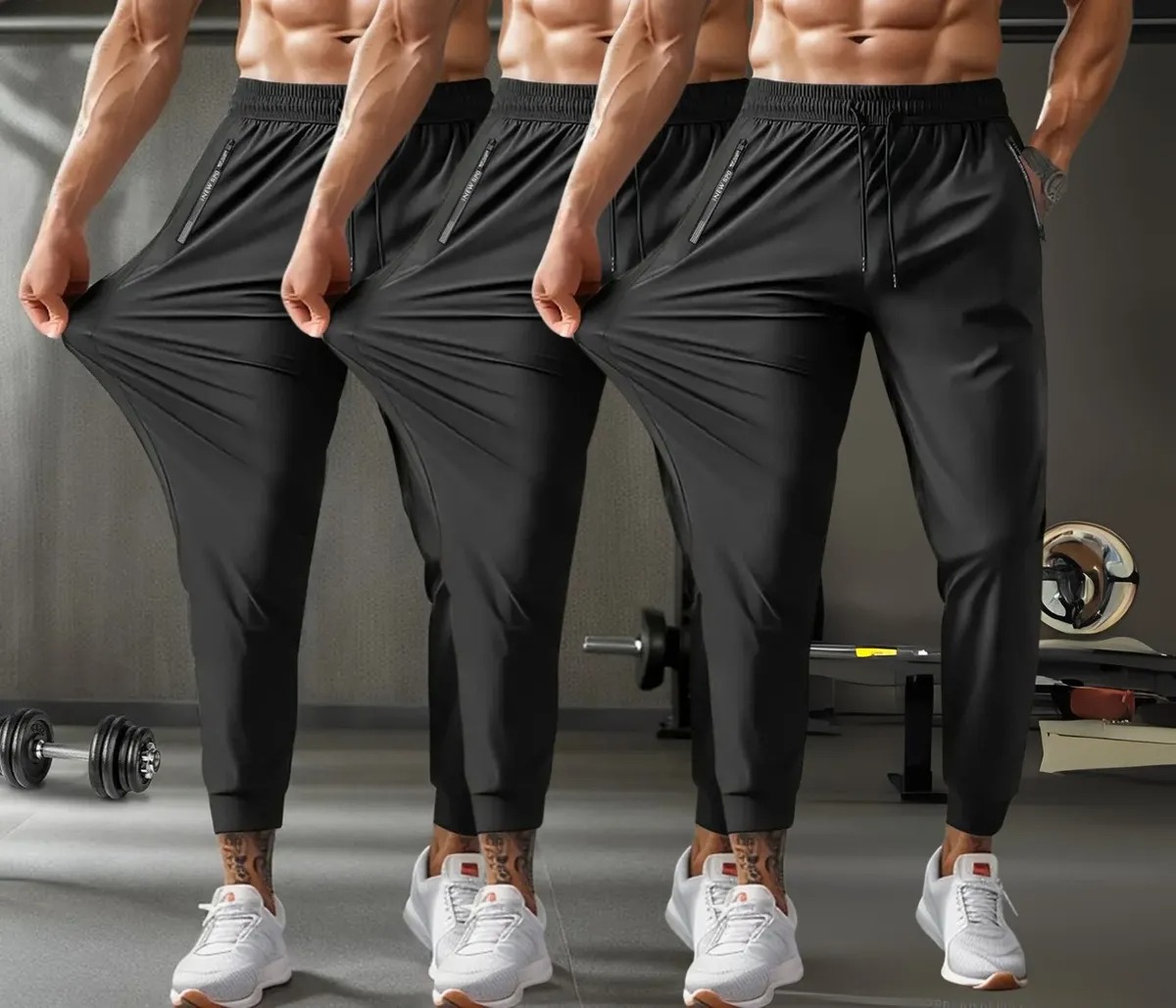 Kit 3 Calça Masculina Com Elastano Esportiva Fitness Slim