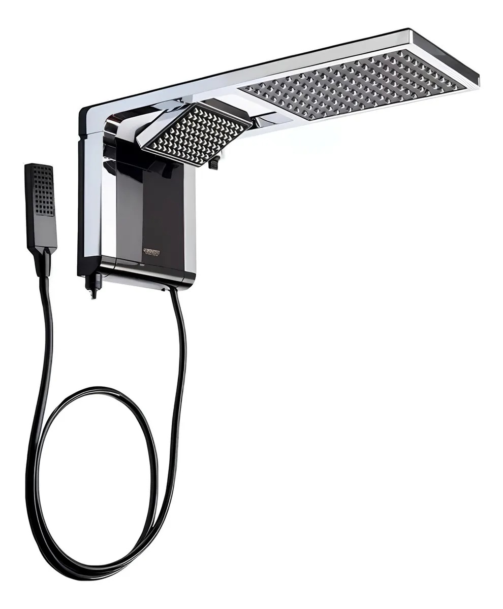 Chuveiro Elétrico de Parede Lorenzetti Acqua Ultra Duo Cor Preto Cromado 5500W