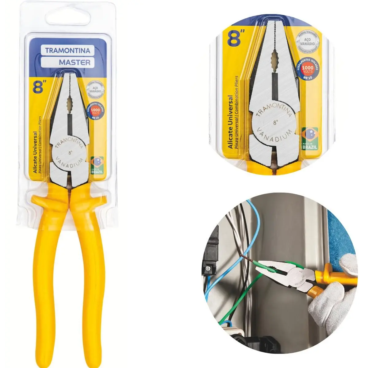 Alicate Universal 8 1000v Tramontina Master Amarelo