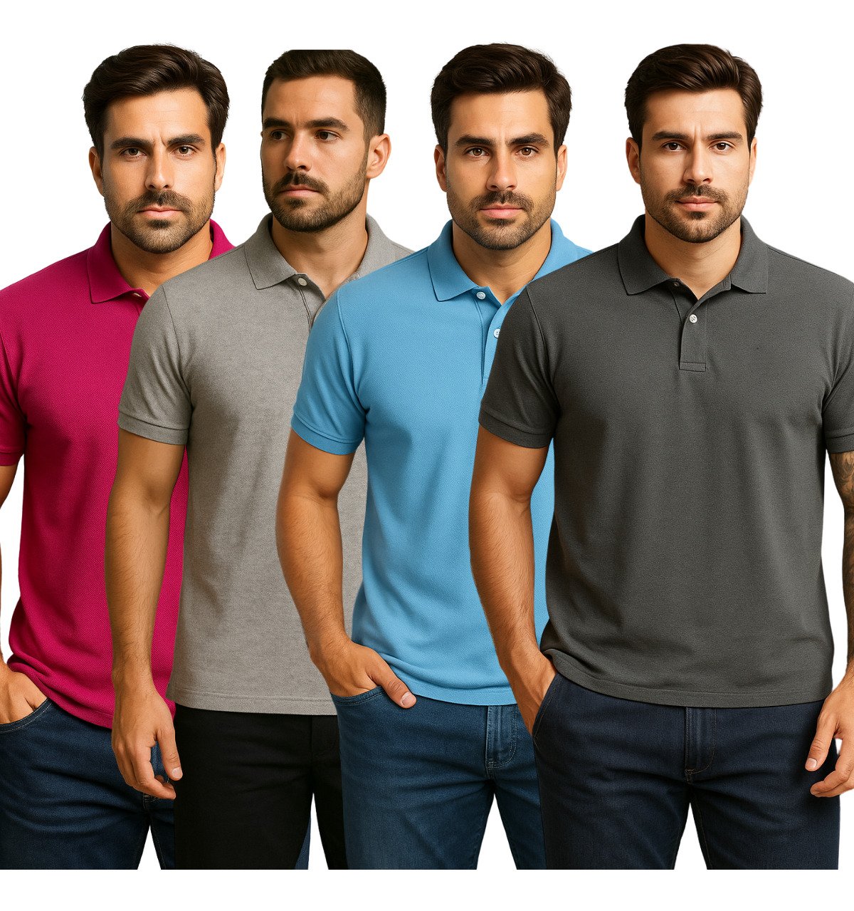 Kit 4 Camisas Polo Masculina Linha Exclusiva