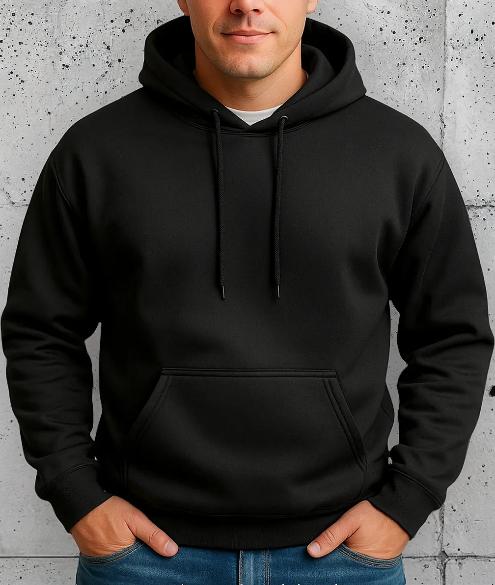 Blusa Moletom Masculino Casaco Canguru Com Capuz Cordão