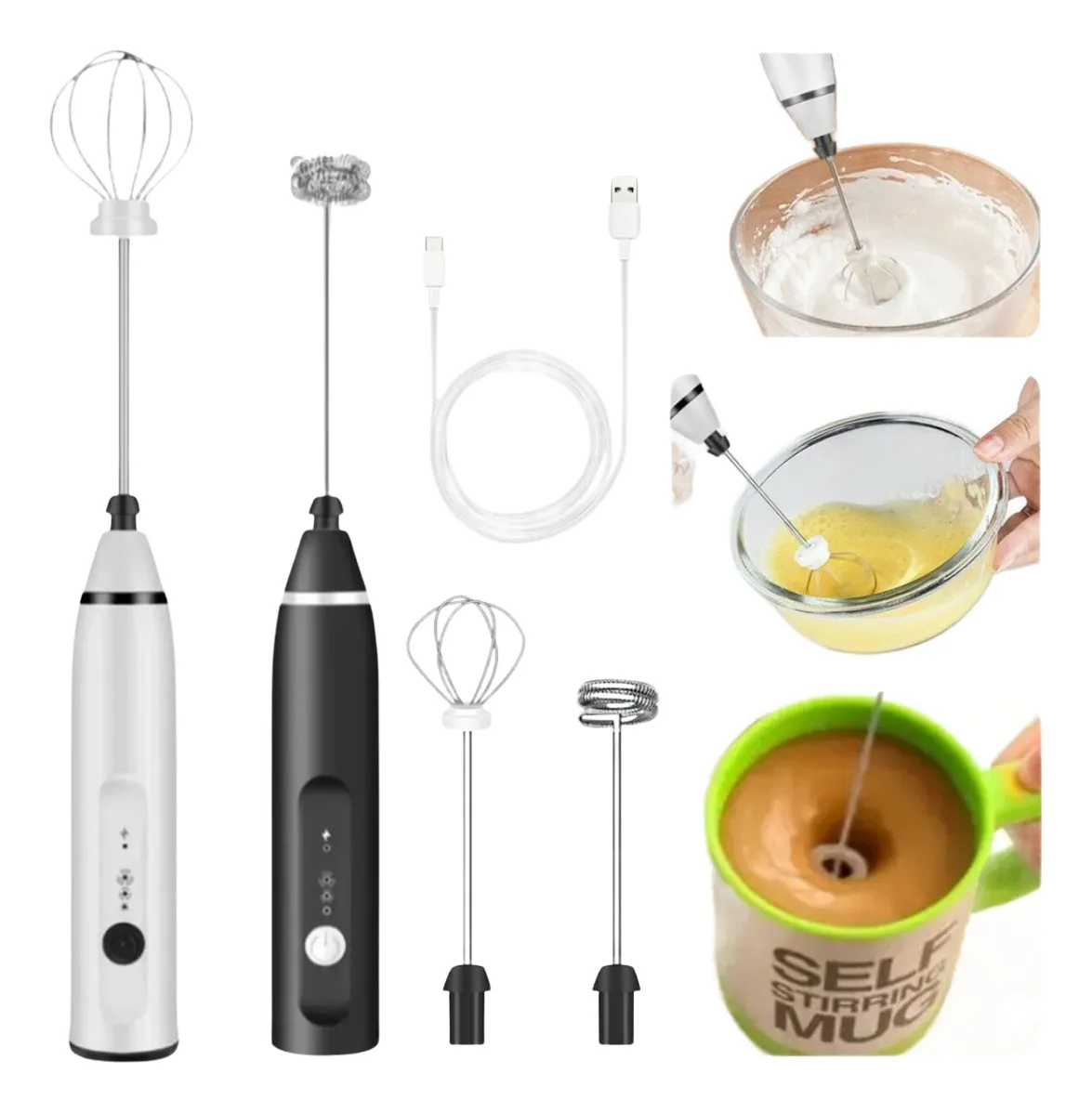 Mini Mixer Misturador De Bebidas Portátil Recarregavel Inox