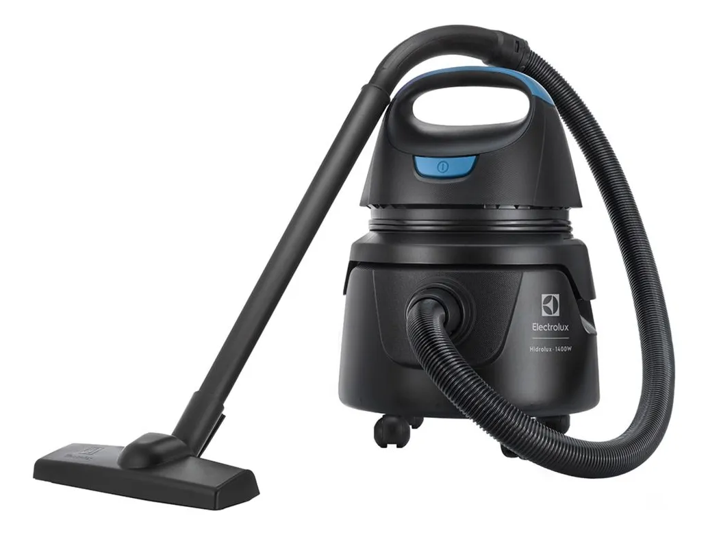 Aspirador água pó Electrolux compacto potente função sopro 1400W 12L total 5L útil protetor térmico AWD01